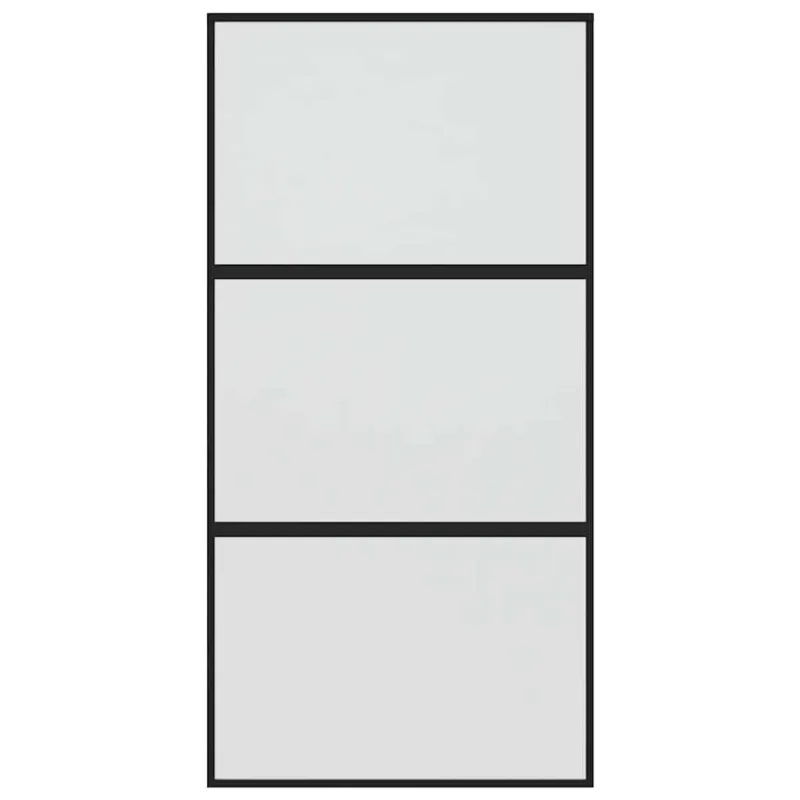 Stumdomos durys, juodos, 102,5x205cm, stiklas ir aliuminis