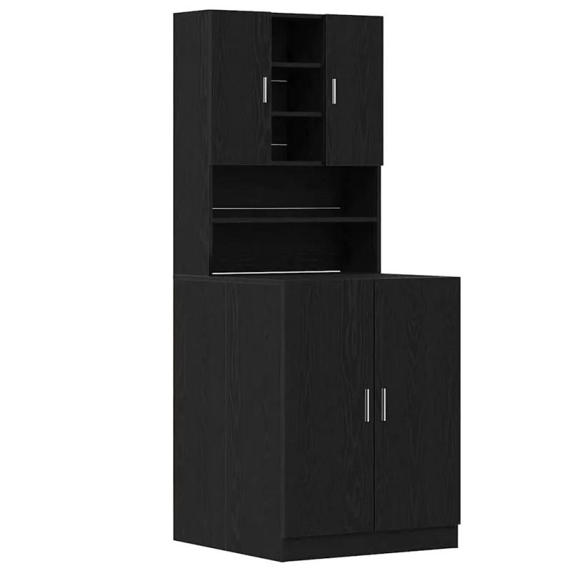 Skalbyklės spinta 2 pcs Juodas ąžuolas 70,5 x 71,5 x 181,5 cm
