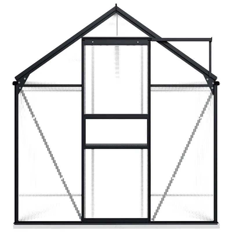 Šiltnamis su pagrindo rėmu, antracito, aliuminis, 4,75m²