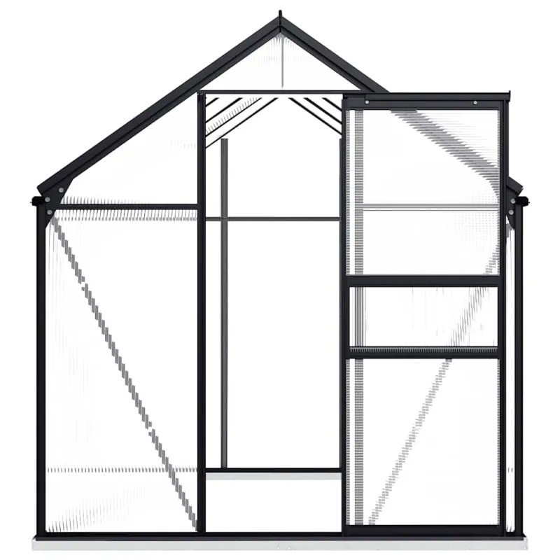 Šiltnamis su pagrindo rėmu, antracito, aliuminis, 4,75m²