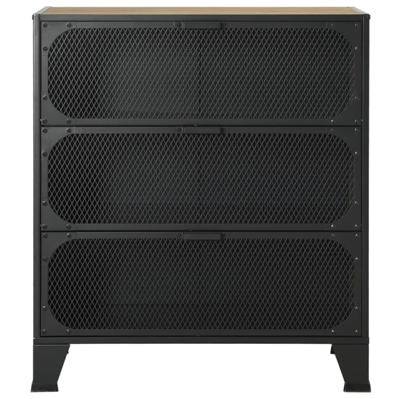 Spintelės daiktams, 2vnt., rudos, 72x36x82cm, metalas ir MDF