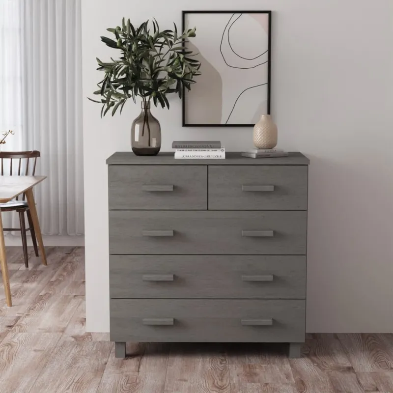 Šoninė spintelė HAMAR, šviesiai pilka, 79x40x80cm, pušis