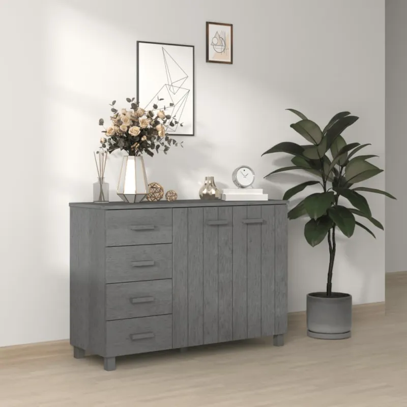 Šoninė spintelė HAMAR, tamsiai pilka, 113x40x80cm, pušis