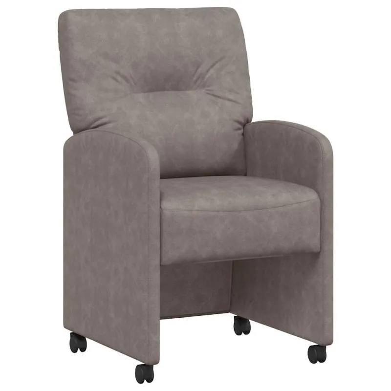 Valgomojo Kėdės su Ratukais 2 pcs Pilka 57 x 67 x 95 cm