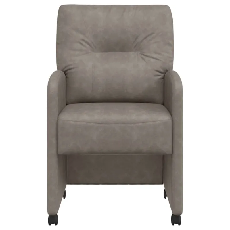 Valgomojo Kėdės su Ratukais 2 pcs Pilka 57 x 67 x 95 cm