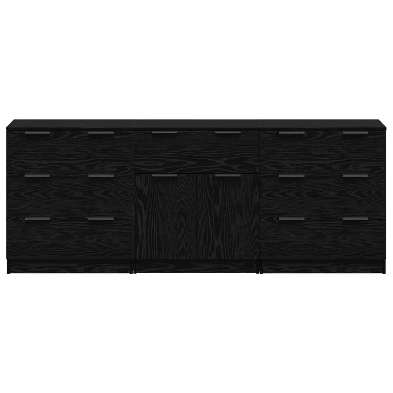 Kabalas 3 pcs Juodas ąžuolas 181 x 30 x 70 cm Apdirbta mediena