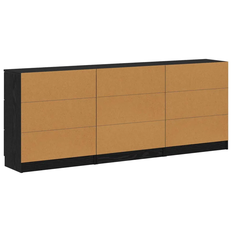 Kabalas 3 pcs Juodas ąžuolas 181 x 30 x 70 cm Apdirbta mediena