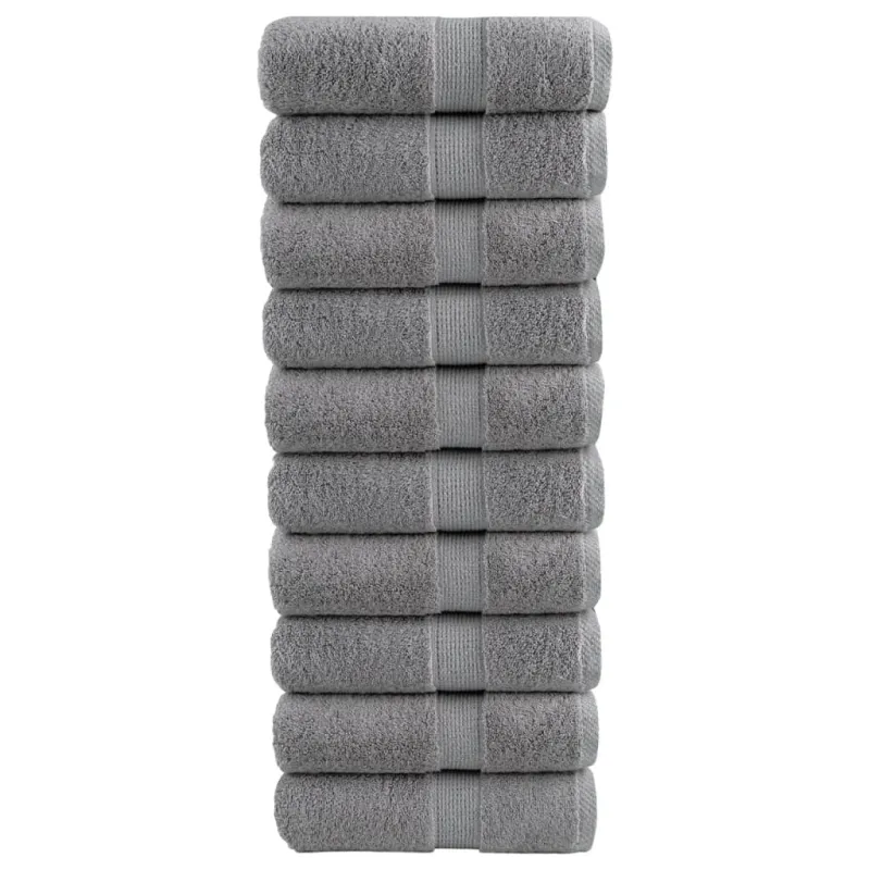 Aukščiausios kokybės rankšluosčiai SOLUND, 10 vnt., pilki, 30x30 cm, 600 g/m²