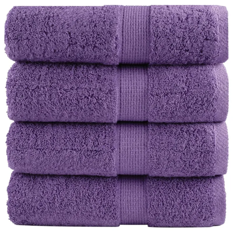 Aukščiausios kokybės rankšluosčiai SOLUND, 4 vnt., violetiniai, 30x30 cm, 600 g/m²