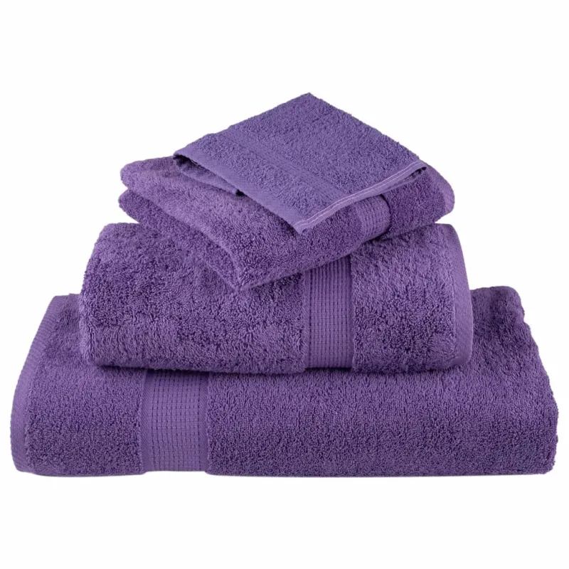 Aukščiausios kokybės rankšluosčiai SOLUND, 10 vnt., violetiniai, 30x30 cm, 600 g/m²