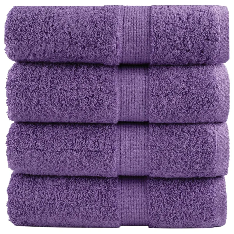 Aukščiausios kokybės svečių rankšluosčiai SOLUND, 4 vnt., violetiniai, 30x50 cm, 600 g/m²
