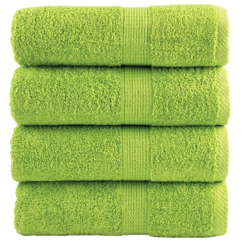 Aukščiausios kokybės rankšluosčiai SOLUND, 4 vnt., žali, 30x30 cm, 600 g/m²