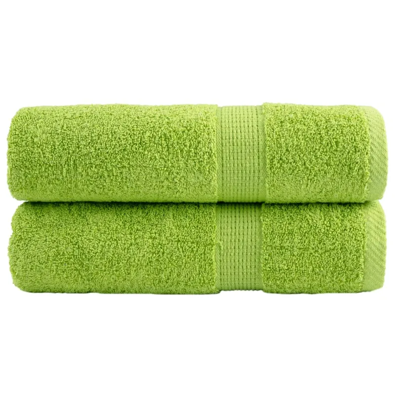 Aukščiausios kokybės rankšluosčiai SOLUND, 2 vnt., obuolių žalios spalvos, 50 x 100 cm, 600 g/m²