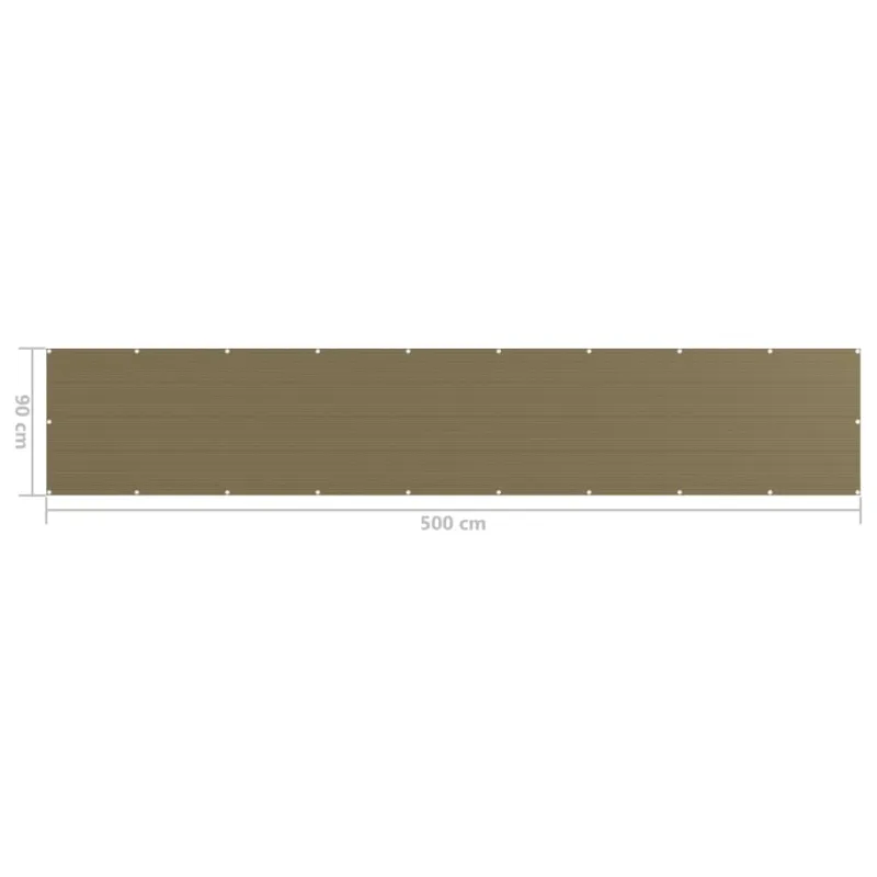 Balkono pertvara, taupe spalvos, 90x500cm, HDPE