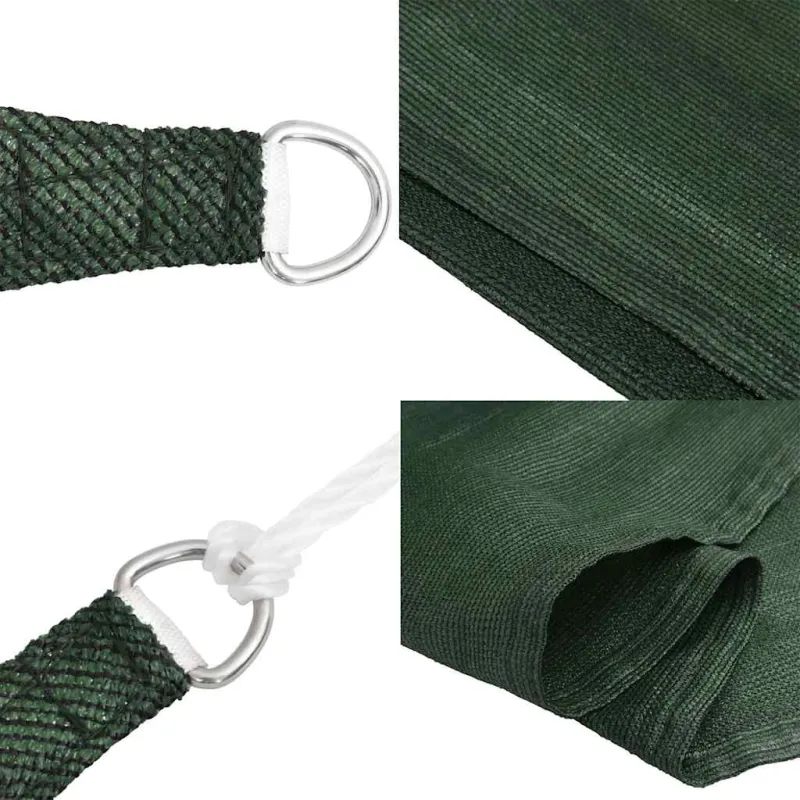 Saulės skėtis, burė, 160 g/m², trapecijos formos, tamsiai žalia, 4/5x3 m, HDPE