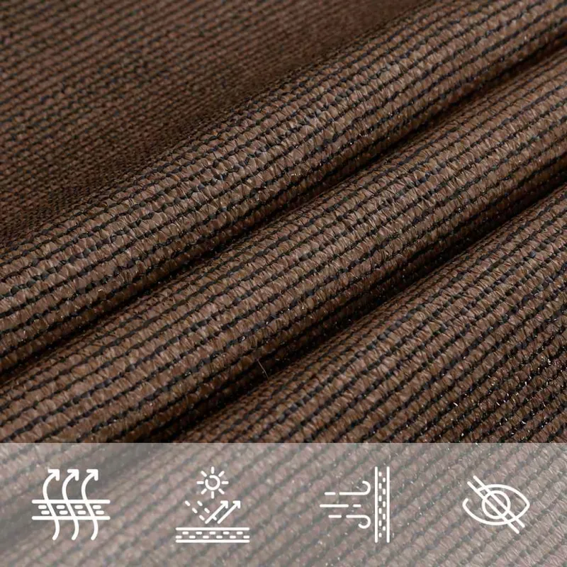Saulės skėtis, burė, 160 g/m², trapecijos formos, ruda, 4/5x4 m, HDPE