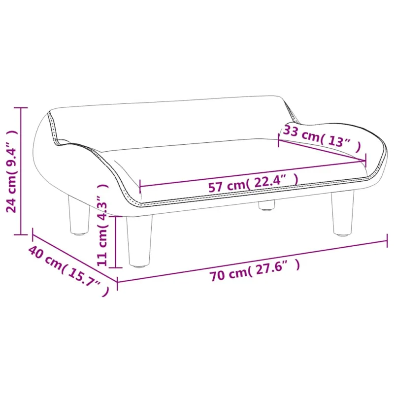 Vaikiška sofa, tamsiai pilka, 70x40x24 cm, audinys