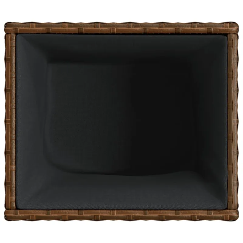 Sodo vazonai, 2 vnt., rudi, 36x30x32cm, poliratanas