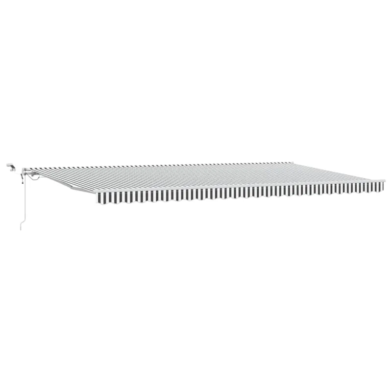 Automatinė ištraukiama markizė su LED, antracito ir baltos spalvos, 600x300 cm