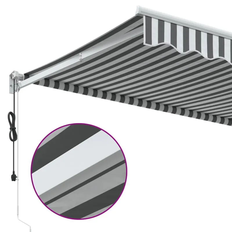 Ištraukiama markizė, antracito ir baltos spalvos, 3,5x2,5 m, audinys ir aliuminis