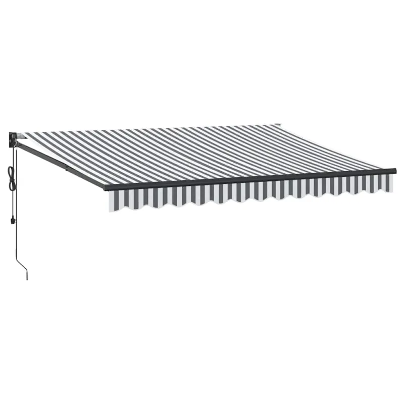 Ištraukiama markizė, antracito ir baltos spalvos, 3,5x2,5 m, audinys ir aliuminis