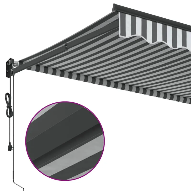Ištraukiama markizė, antracito ir baltos spalvos, 3,5x2,5 m, audinys ir aliuminis