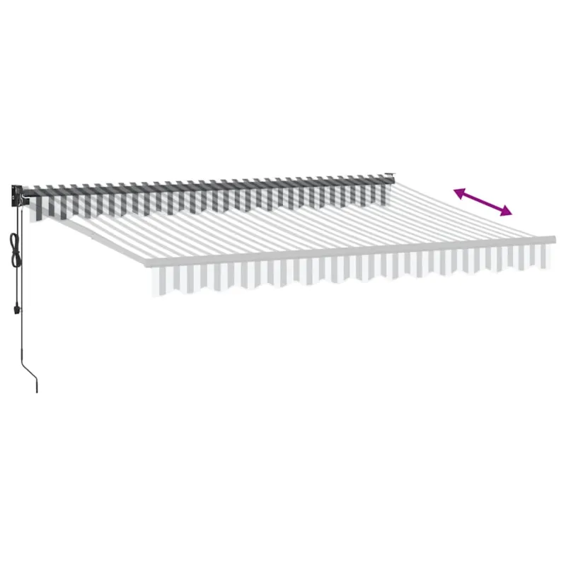 Ištraukiama markizė, antracito ir baltos spalvos, 3,5x2,5 m, audinys ir aliuminis