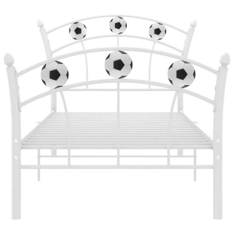 Lovos rėmas, baltas, 90x200cm, metalas, futbolo dizaino