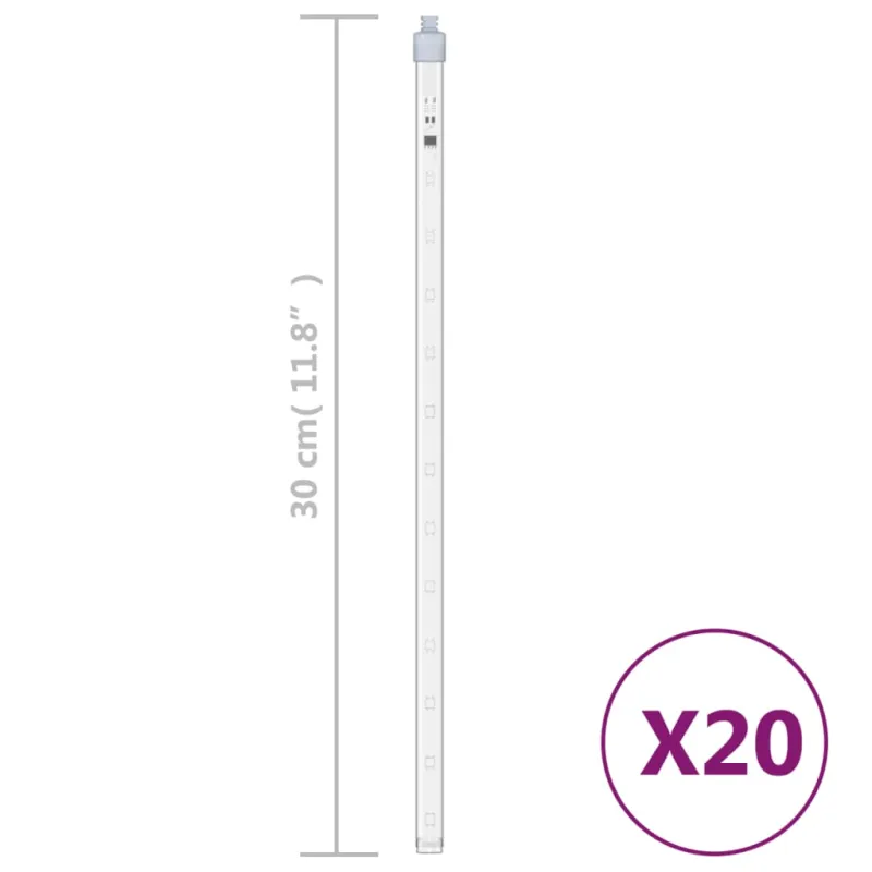 Girlianda meteorų lietus, 20vnt., 30cm, 480 šaltų baltų LED
