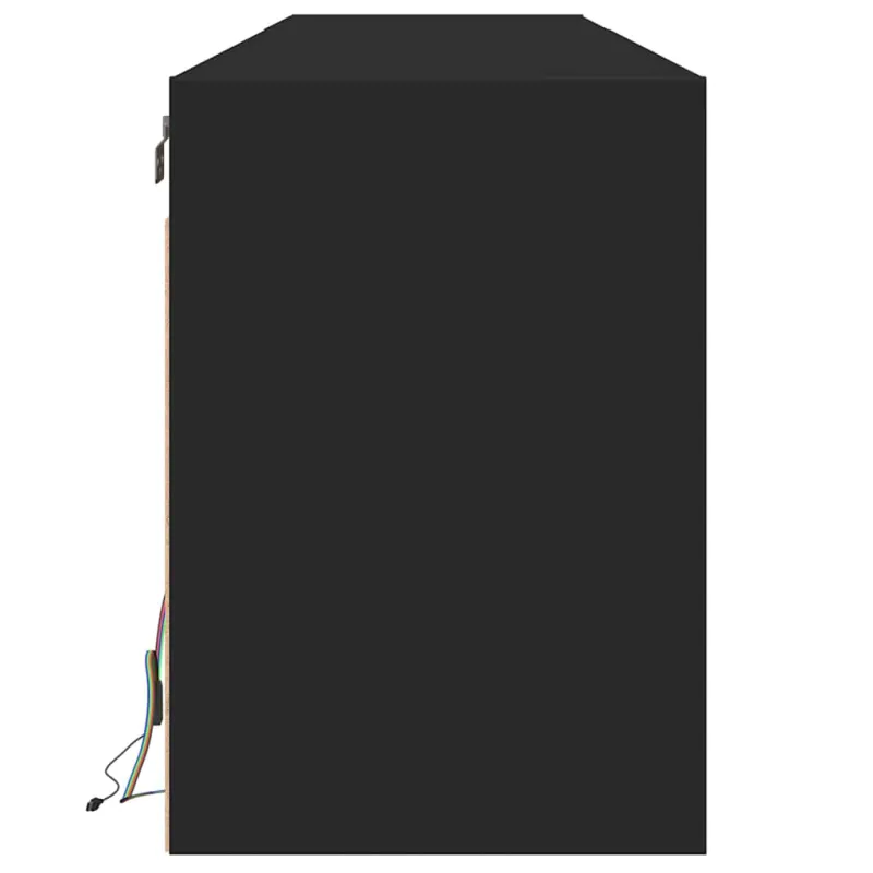 Sieninė TV spintelė su LED, juoda, 180x31x45 cm