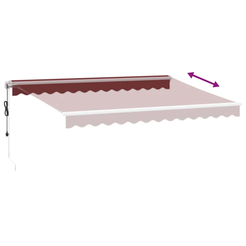 Automatinė ištraukiama markizė, bordo spalvos, 350x250cm