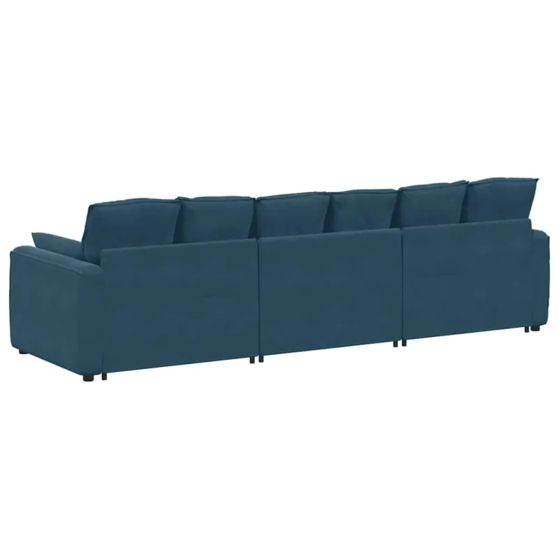 Modulinė sofa su pagalvėlėmis, mėlyna