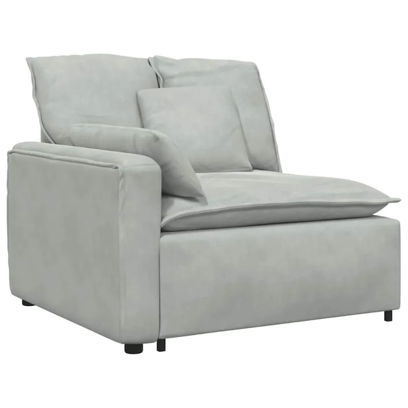 Modulinė sofa su pagalvėlėmis, šviesiai pilka
