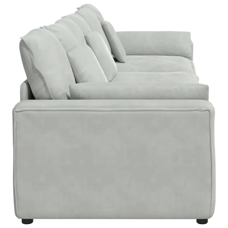 Modulinė sofa su pagalvėlėmis, šviesiai pilka