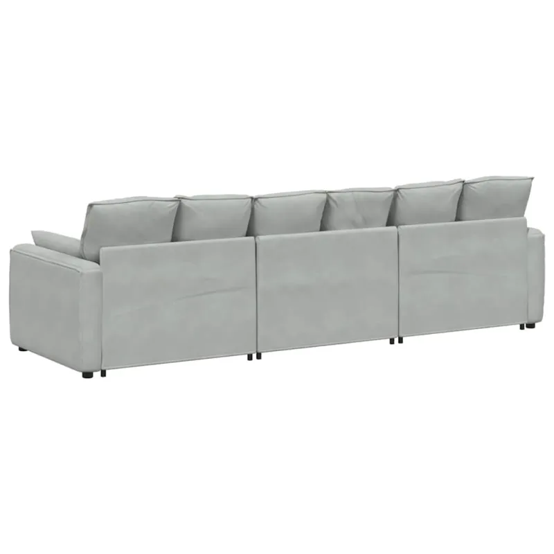 Modulinė sofa su pagalvėlėmis, šviesiai pilka
