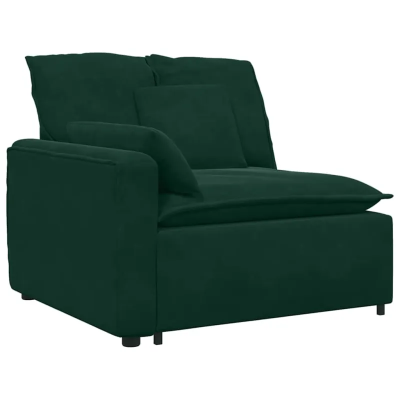 Modulinė sofa su pagalvėlėmis, tamsiai žalia