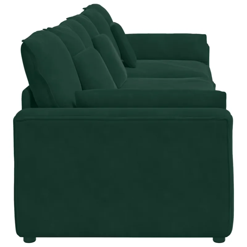 Modulinė sofa su pagalvėlėmis, tamsiai žalia
