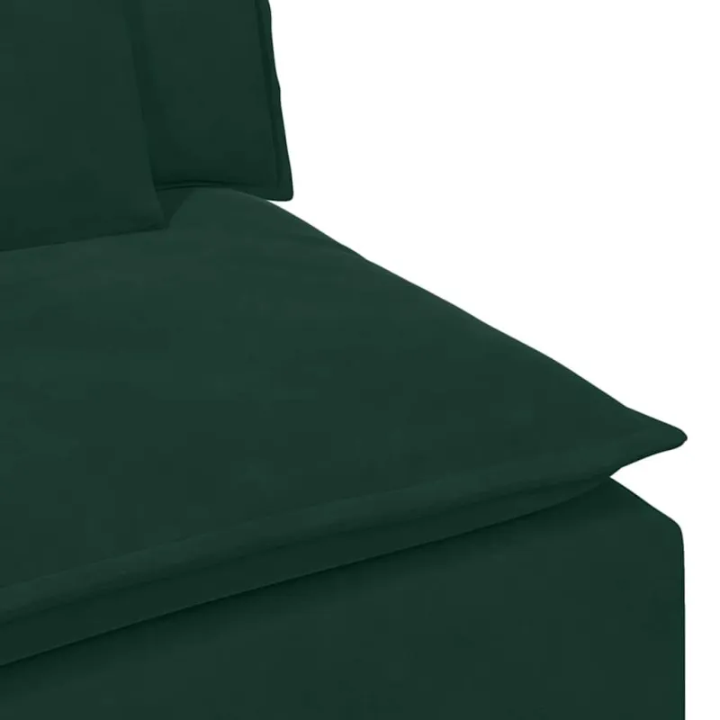 Modulinė sofa su pagalvėlėmis, tamsiai žalia