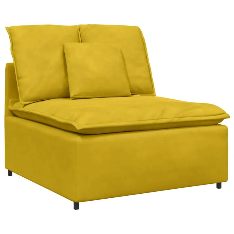 Modulinė sofa su pagalvėlėmis, geltona