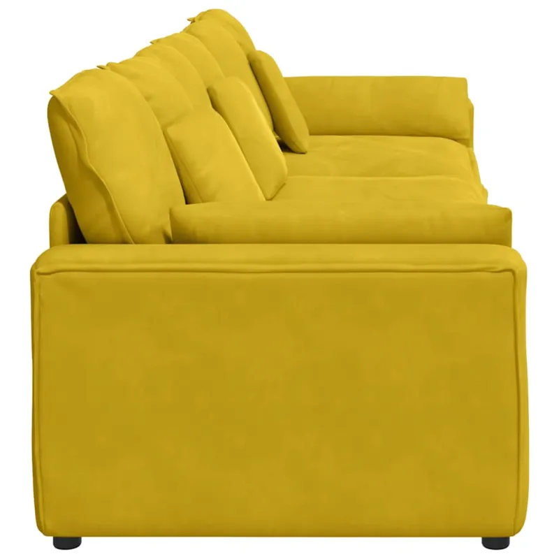 Modulinė sofa su pagalvėlėmis, geltona