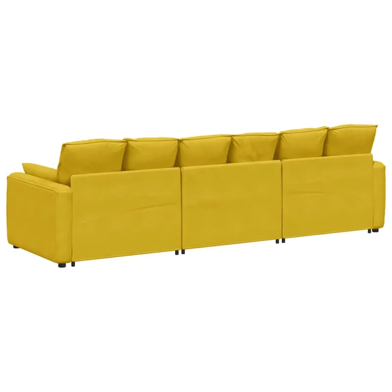 Modulinė sofa su pagalvėlėmis, geltona