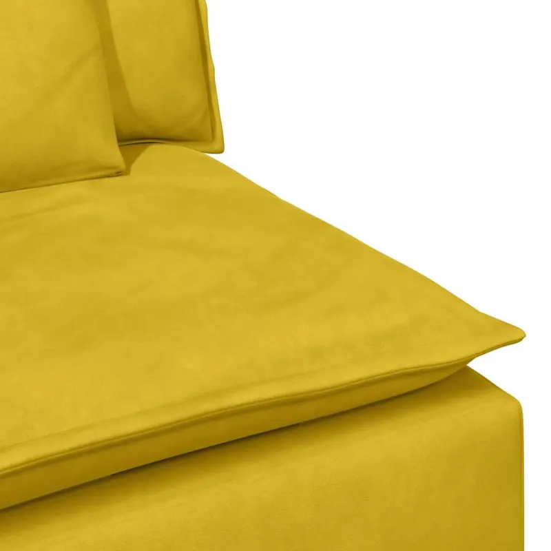 Modulinė sofa su pagalvėlėmis, geltona