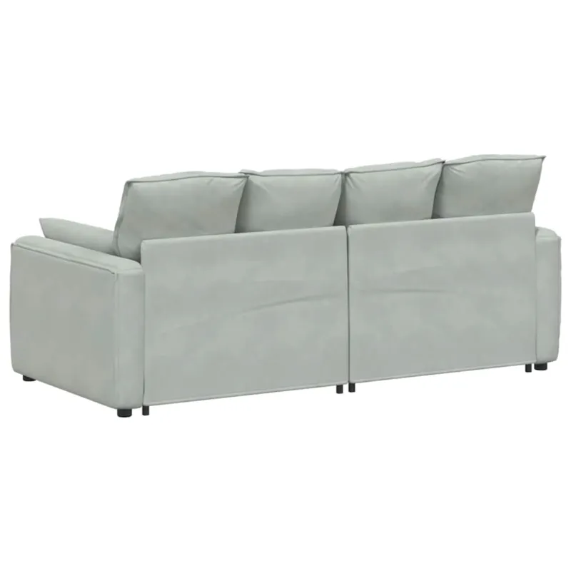 Modulinė sofa su pagalvėlėmis, šviesiai pilka