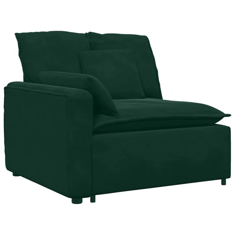Modulinė sofa su pagalvėlėmis, tamsiai žalia