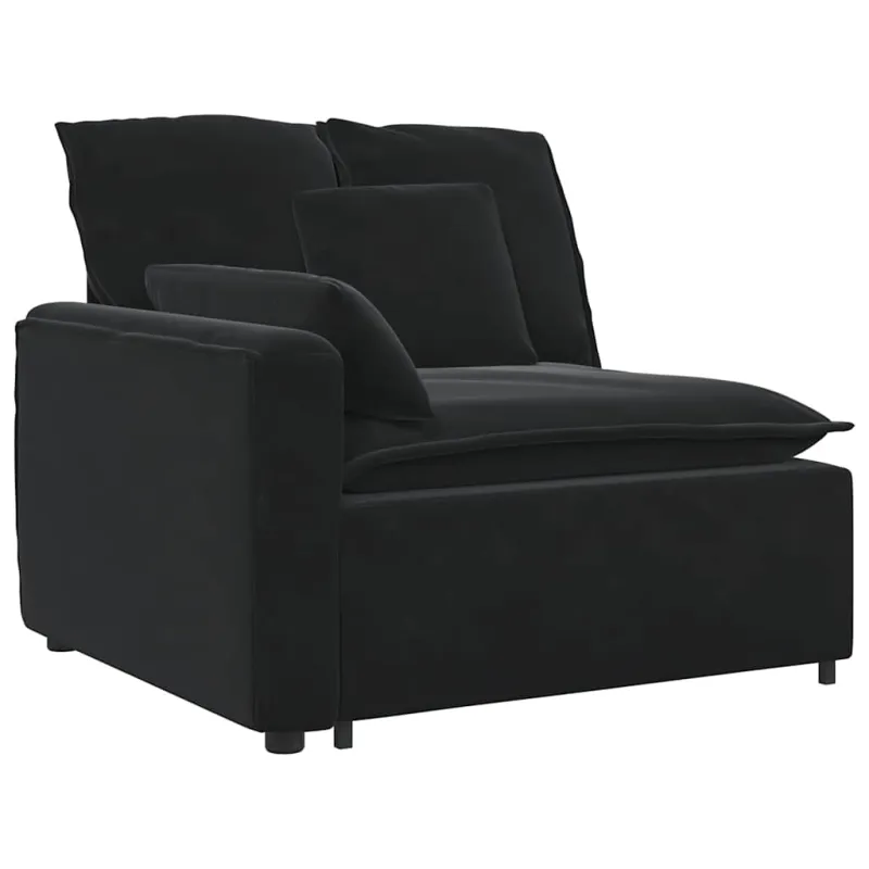 Modulinė sofa su pagalvėlėmis, juoda