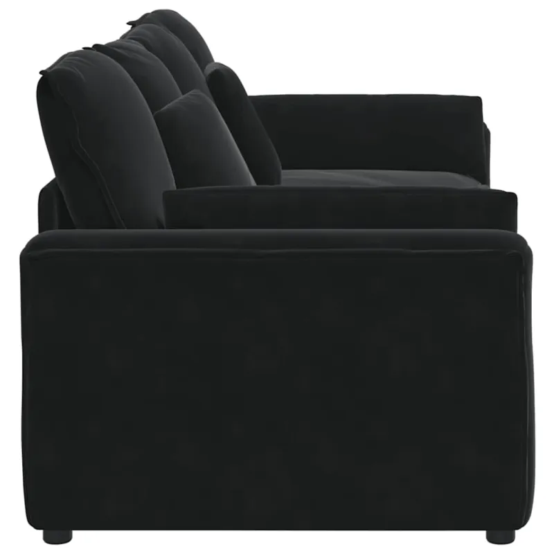 Modulinė sofa su pagalvėlėmis, juoda