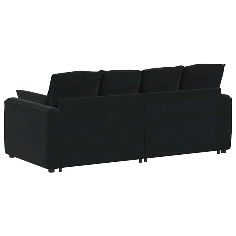 Modulinė sofa su pagalvėlėmis, juoda