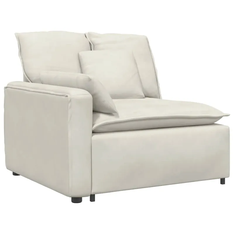 Modulinė sofa su pagalvėlėmis, kreminės spalvos