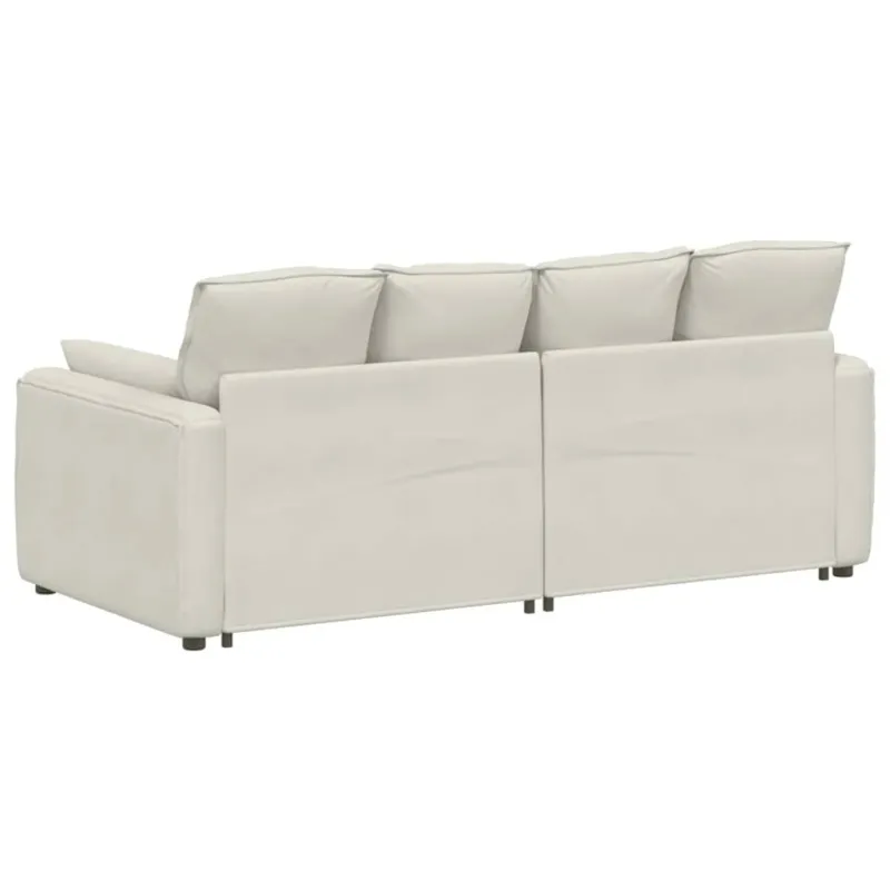 Modulinė sofa su pagalvėlėmis, kreminės spalvos