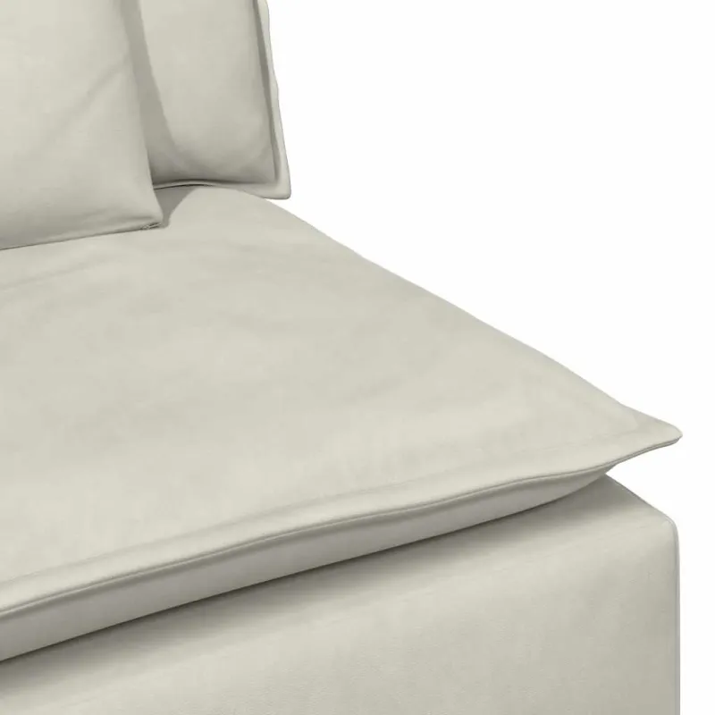 Modulinė sofa su pagalvėlėmis, kreminės spalvos